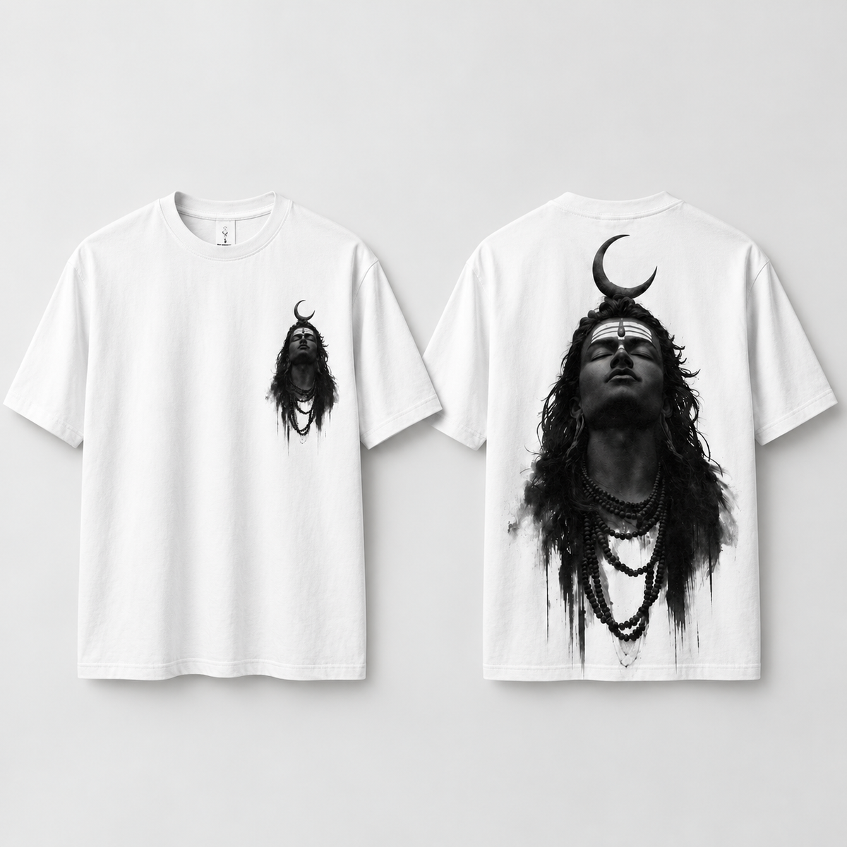 Mannado Originals Adiyogi Mahadev Graphic Printed White T-Shirt for Men