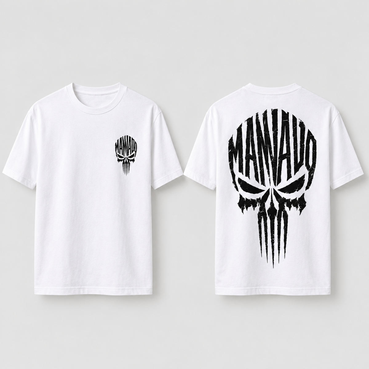 Mannado Originals Skull Signature Graphic Printed White T-Shirt for Men