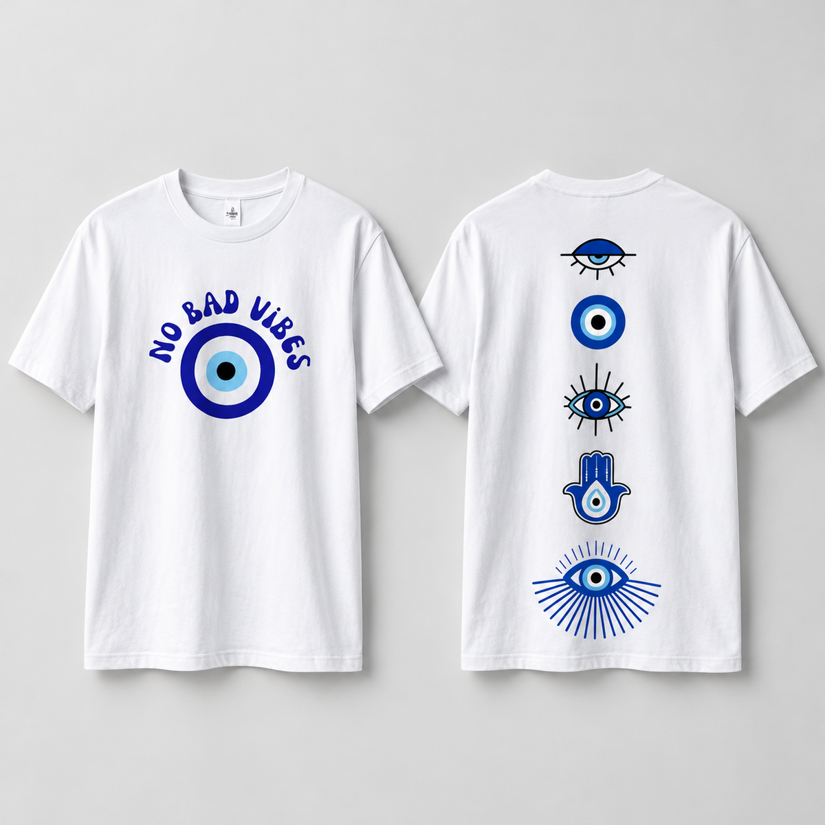Mannado Originals No Bad Vibes Regular Fit Half Sleeve T-Shirt for Men | 100% Cotton Graphic Printed T-Shirt